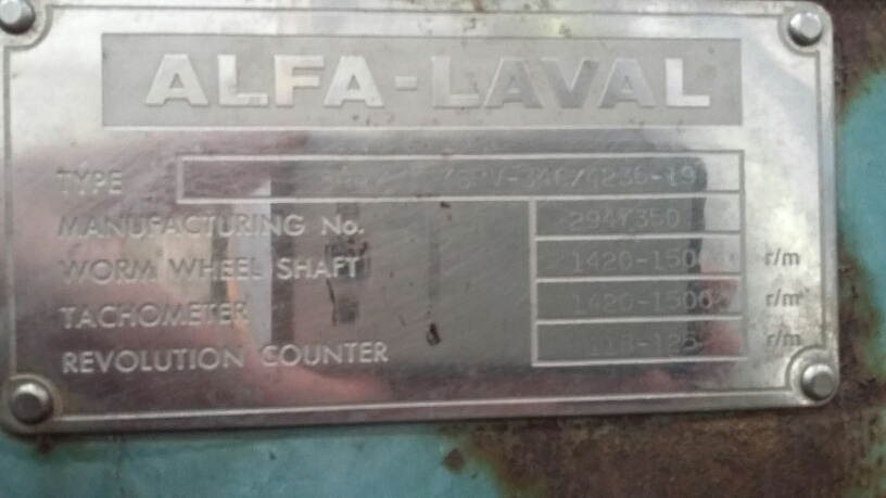 Центрифуга-освітлювач Alfa Laval BRPX 317 SFV-34C/4236-19 з нержавіючої сталі